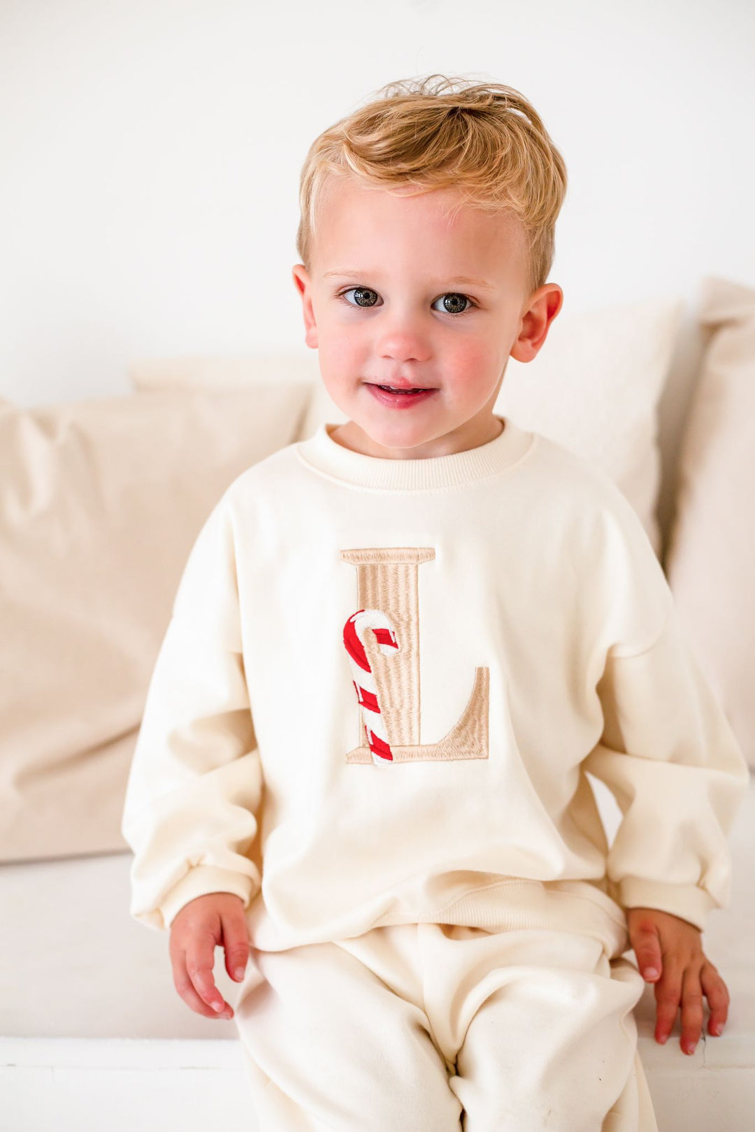 Candy Cane Initial Personalised Tracksuit - Embroidered