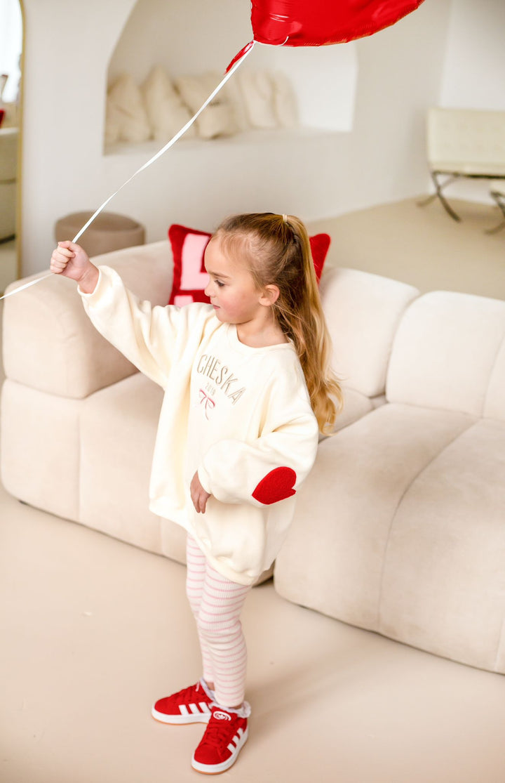 Fleece Vanilla Bow Sweatshirt - Embroidered