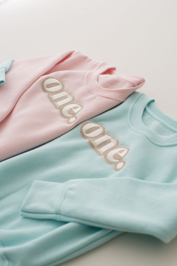 Pastel Bubble Birthday Age Sweatshirt - Embroidery