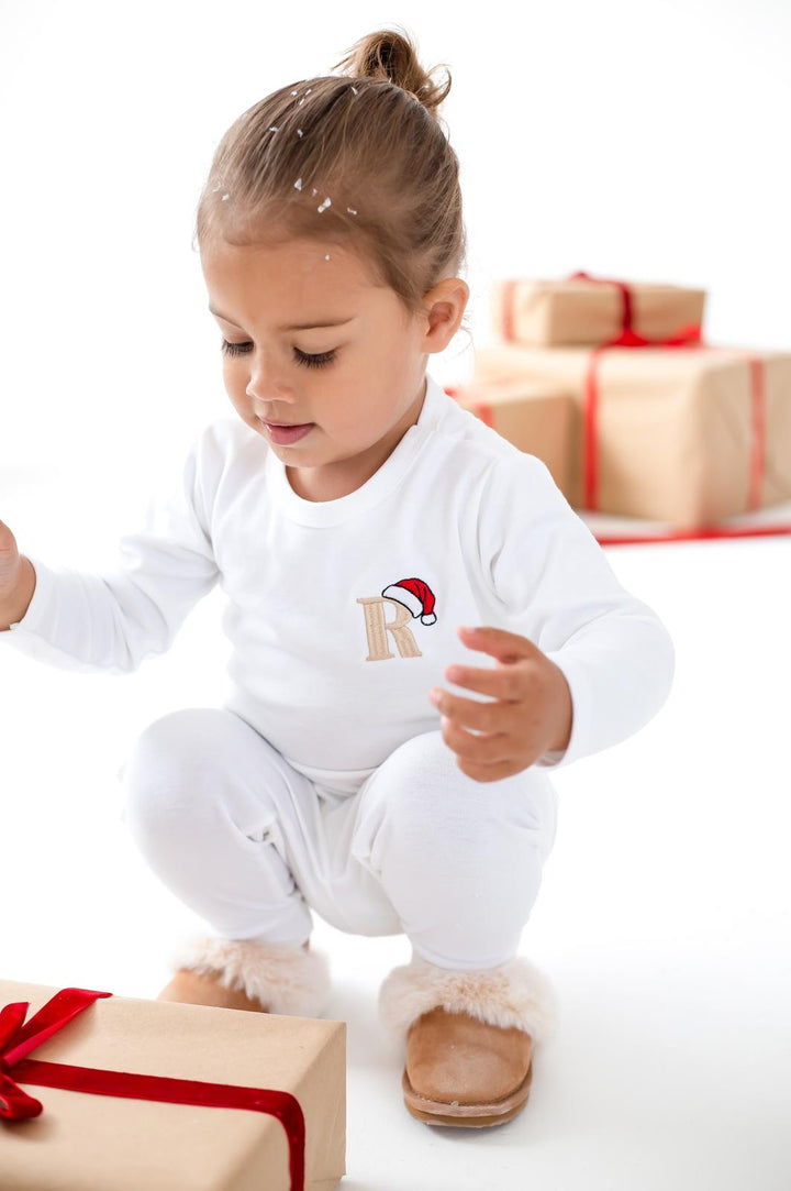 Santa Hat Initial Lounge set - Embroidery