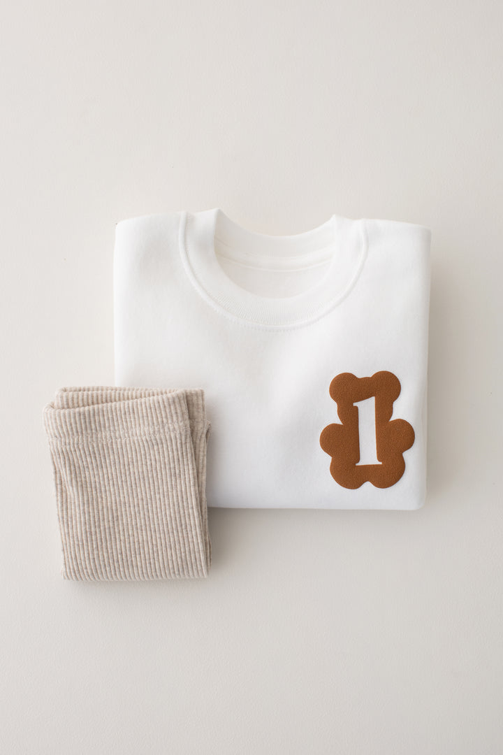 Beary First Birthday Sweatshirt - Bubble print