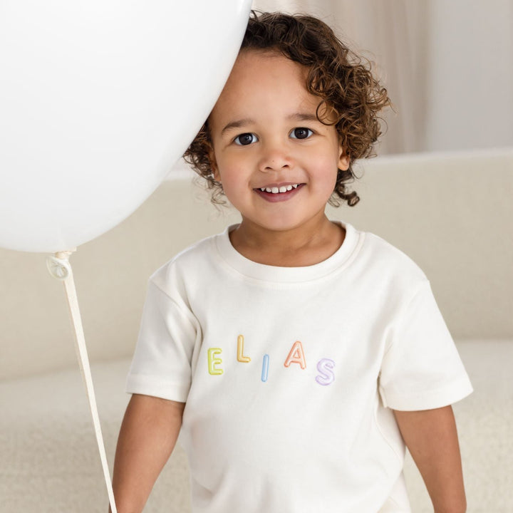 Balloon Name Tshirt - Bubble Print