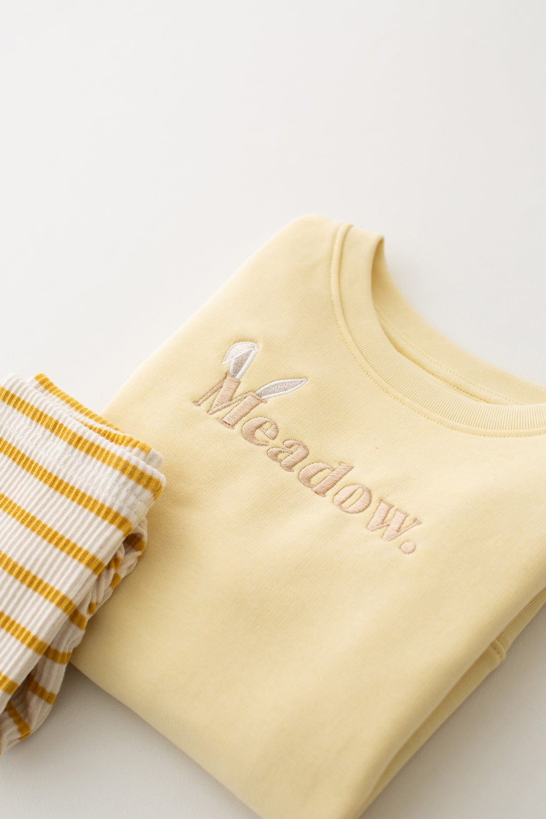 Yellow striped Ribbed Leggings