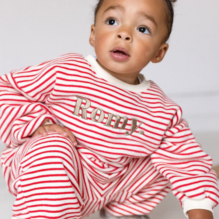 FLEECE Oversized Name Stripe Tracksuit - Embroidered