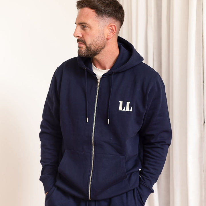 Adult Navy Fitted Jogger Shorts