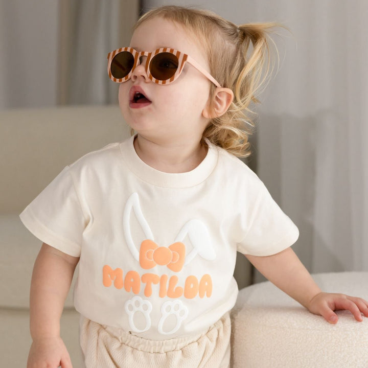 Bunny Name Tshirt - Bubble Print