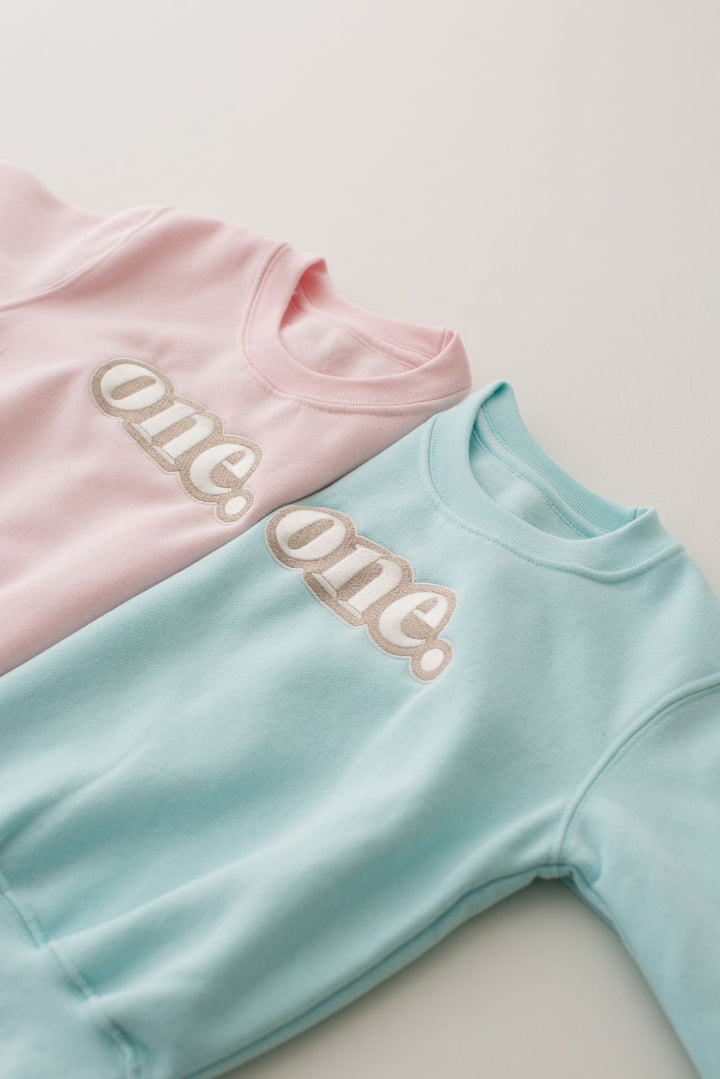 Pastel Bubble Birthday Age Sweatshirt - Embroidery