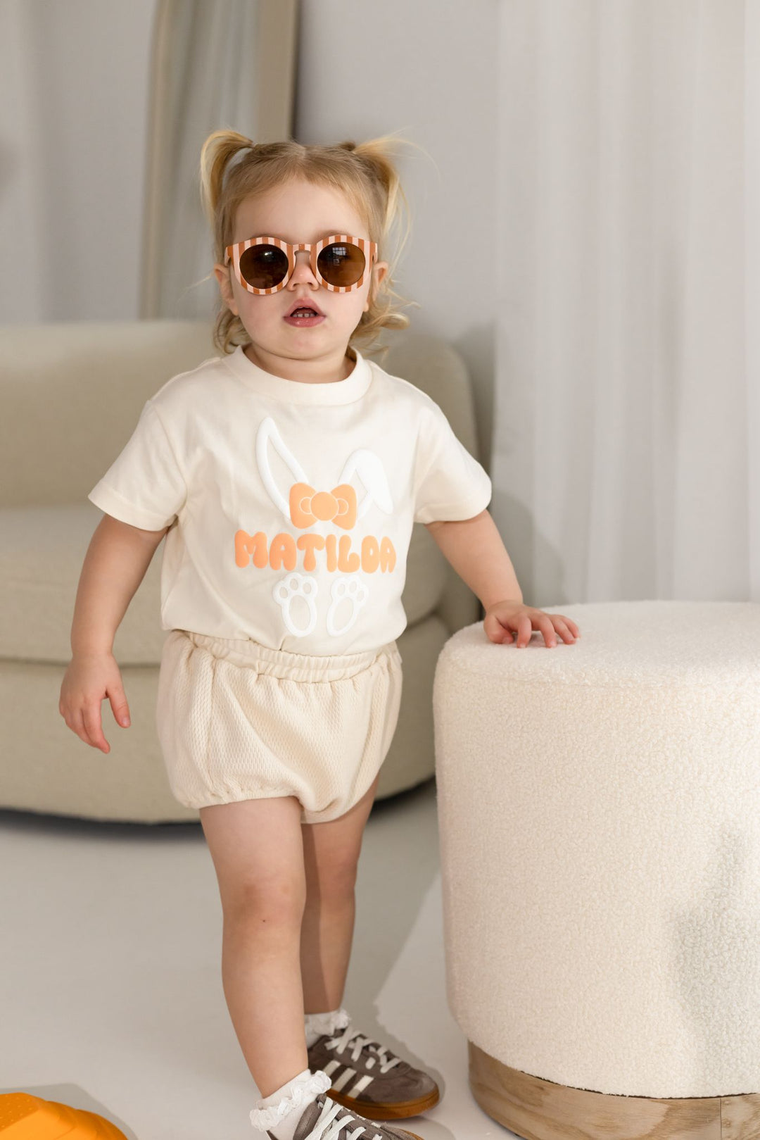 Bunny Name Tshirt - Bubble Print