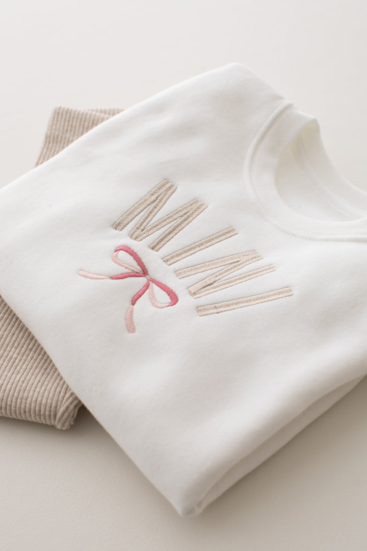Matching Mini Bow Sweatshirt - Embroidered