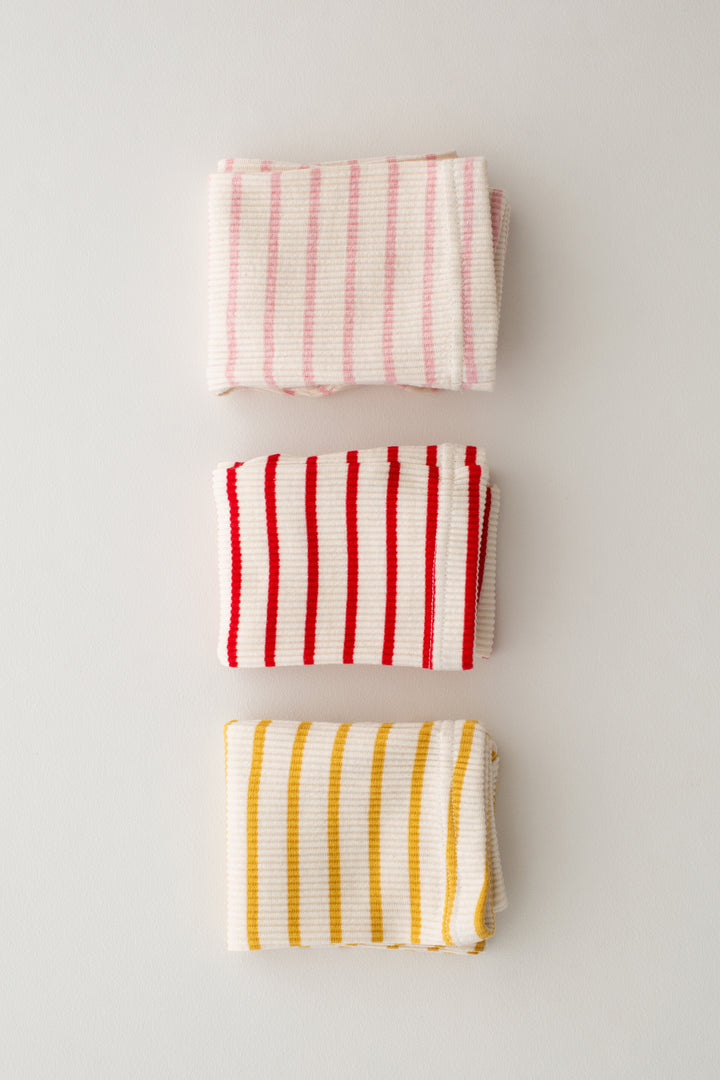 Red striped Ribbed Leggings