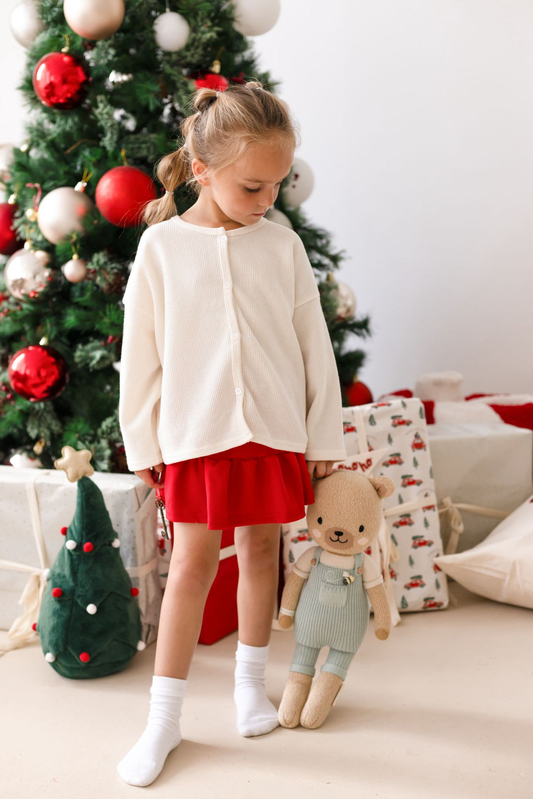 Cream Soft Cardigan - Embroidered