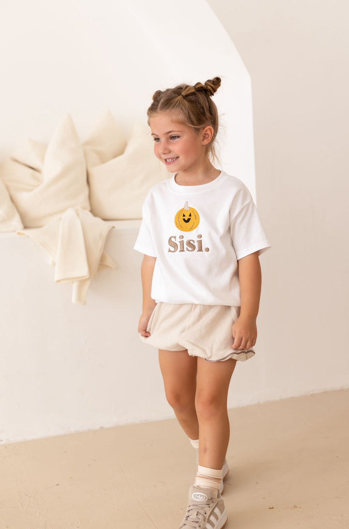 Pumpkin Name Tshirt - Embroidered Classic