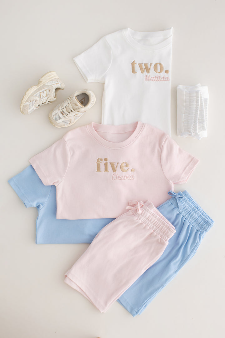 Birthday Short set - Embroidered