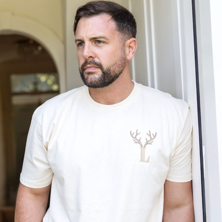 Adult Antler Vanilla Matching T-shirt - Embroidered