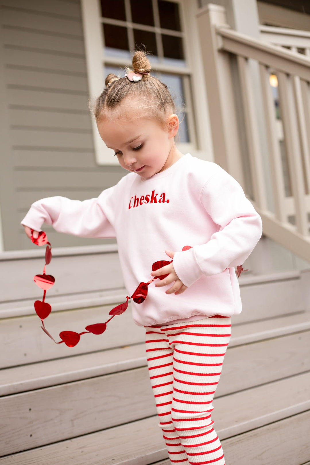 Red striped Ribbed Leggings