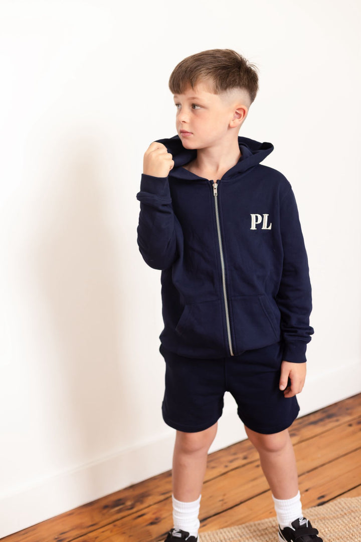 Child Navy Matching Jogger shorts