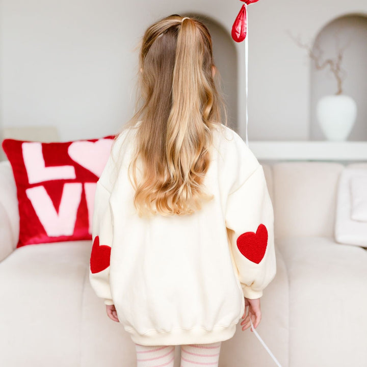 Fleece Vanilla Heart Sweatshirt - Embroidered (name)
