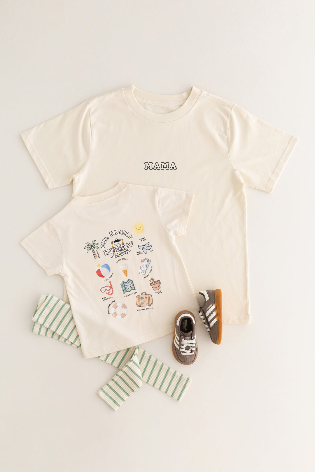 Holiday Adult Matching Bucket List Vanilla T-Shirt - Print
