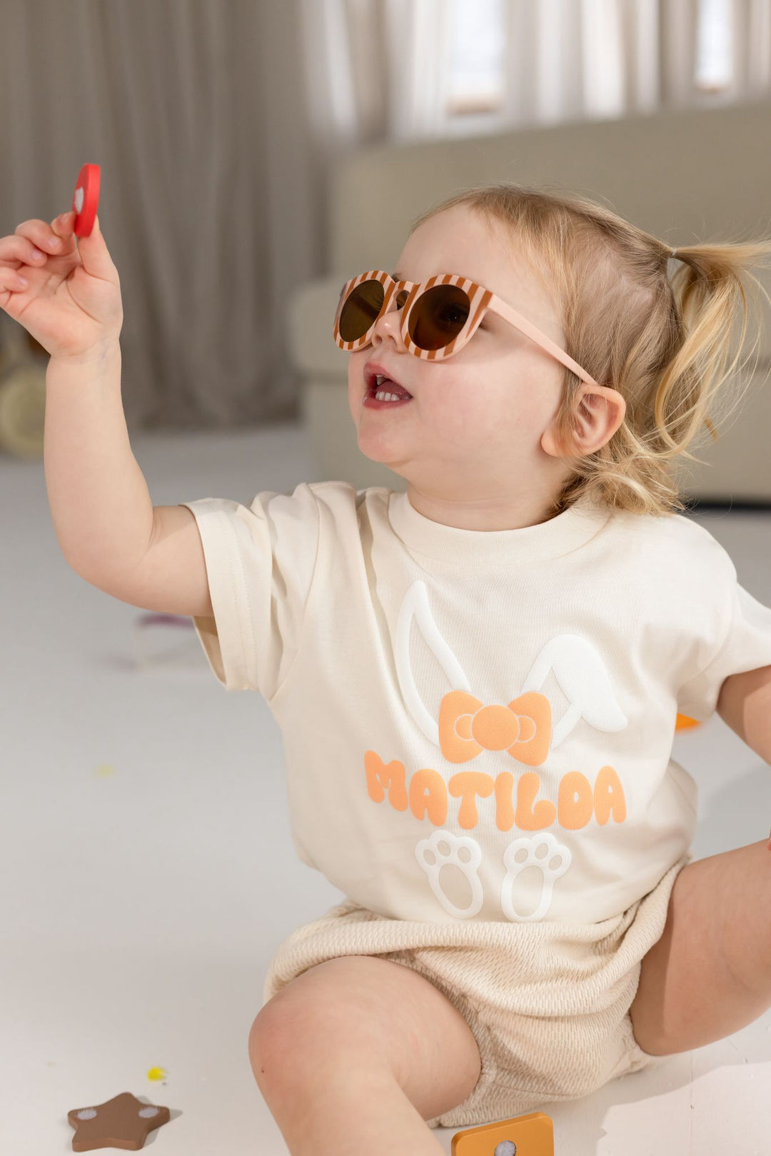 Bunny Name Tshirt - Bubble Print