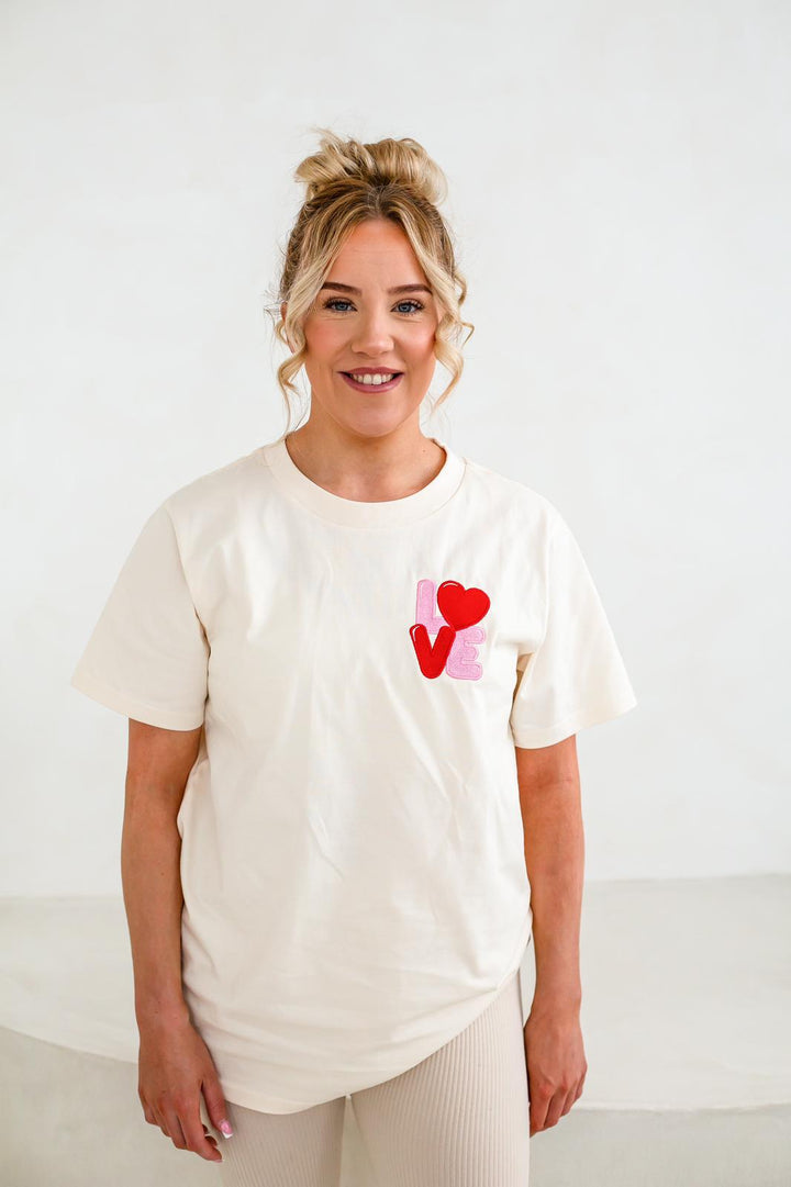 Adult Matching Vanilla Love Tshirt - Embroidered