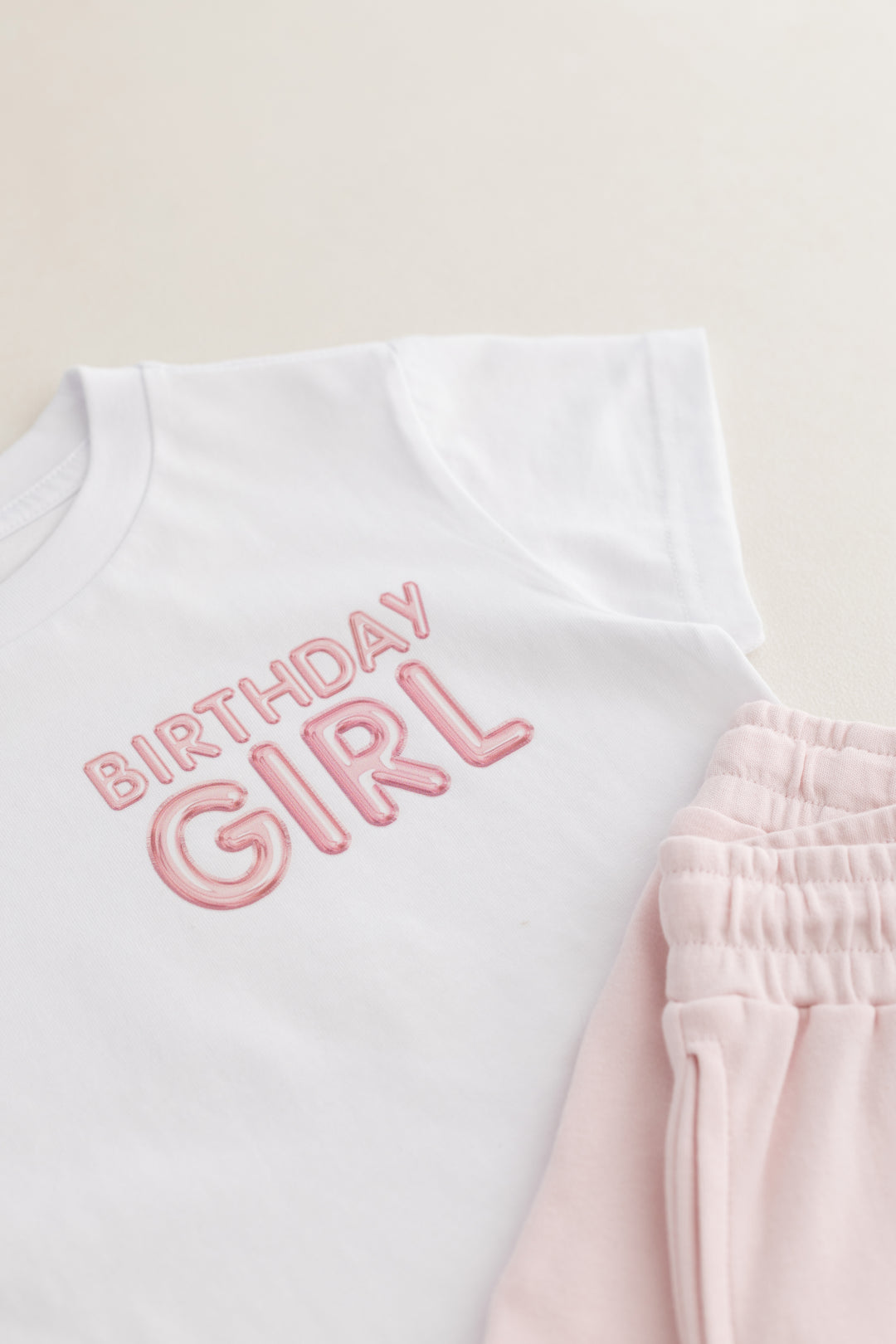 Balloon Birthday SHORT SET Blue & Pink - Print