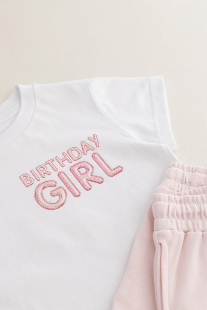 Balloon Birthday SHORT SET Blue & Pink - Print