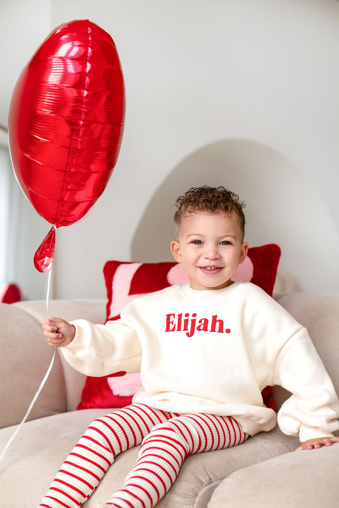 Fleece Vanilla Heart Sweatshirt - Embroidered (name)