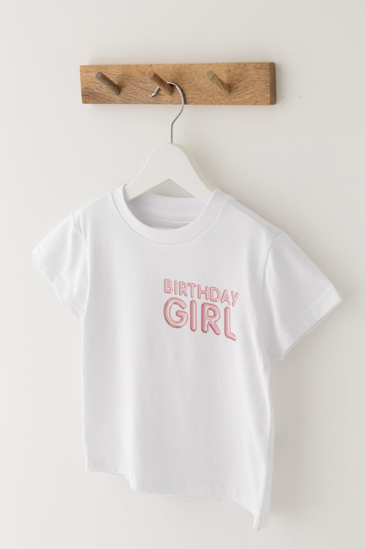 Balloon Birthday Tshirt Blue & Pink - Print
