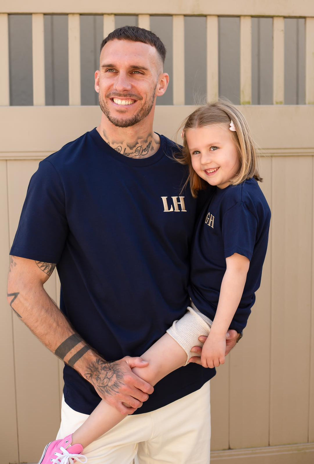 Child initial T-shirt - embroidered
