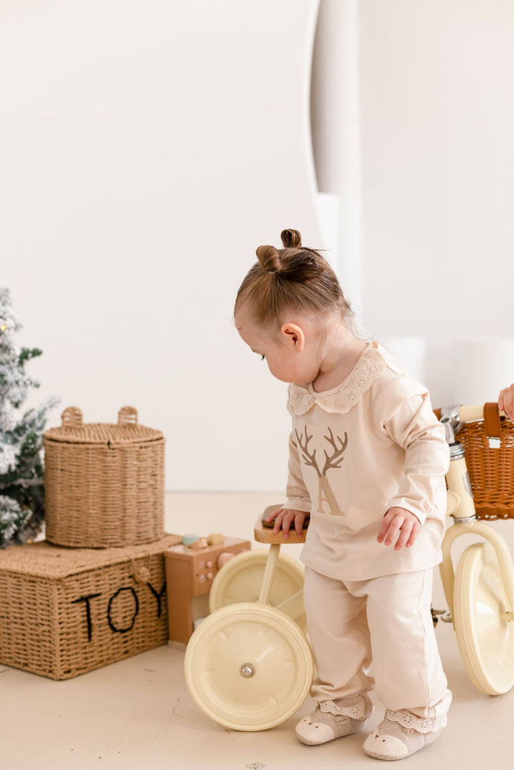 Frill Antler Initial Classic Lounge Set - Embroidered