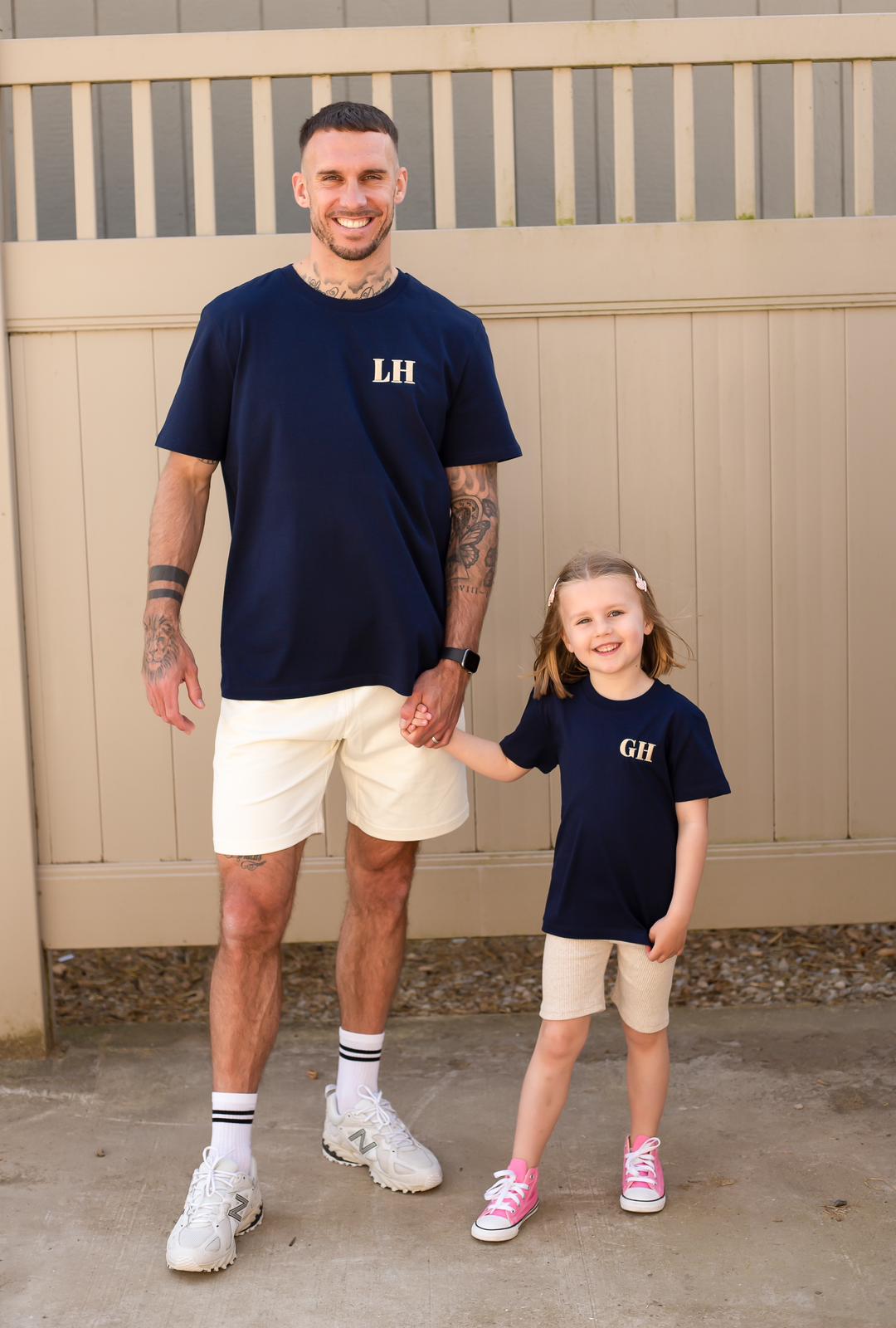 Child initial T-shirt - embroidered