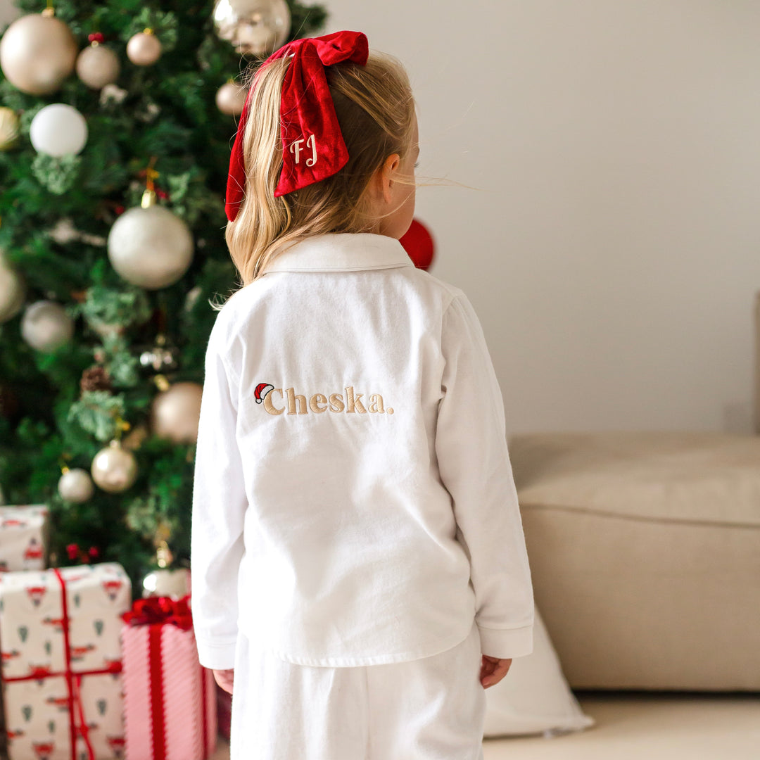 Santas Name Button up Set - Embroidered