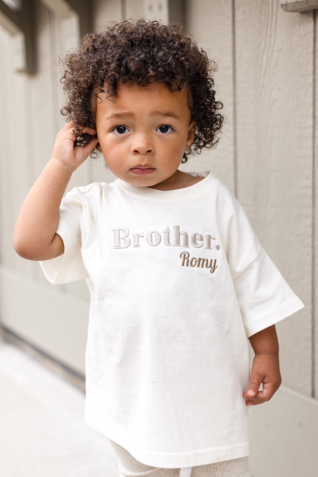 Sibling Name Premium Tshirt - Embroidered