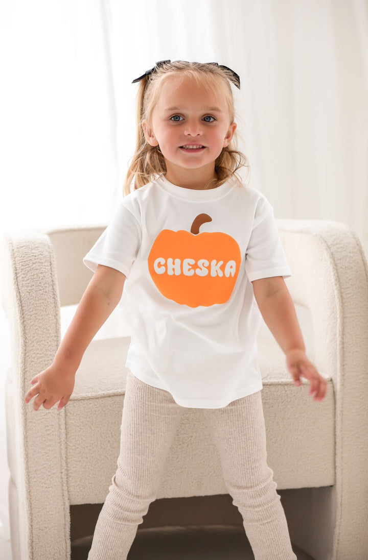 Pumpkin T-shirt - Bubble Print Name