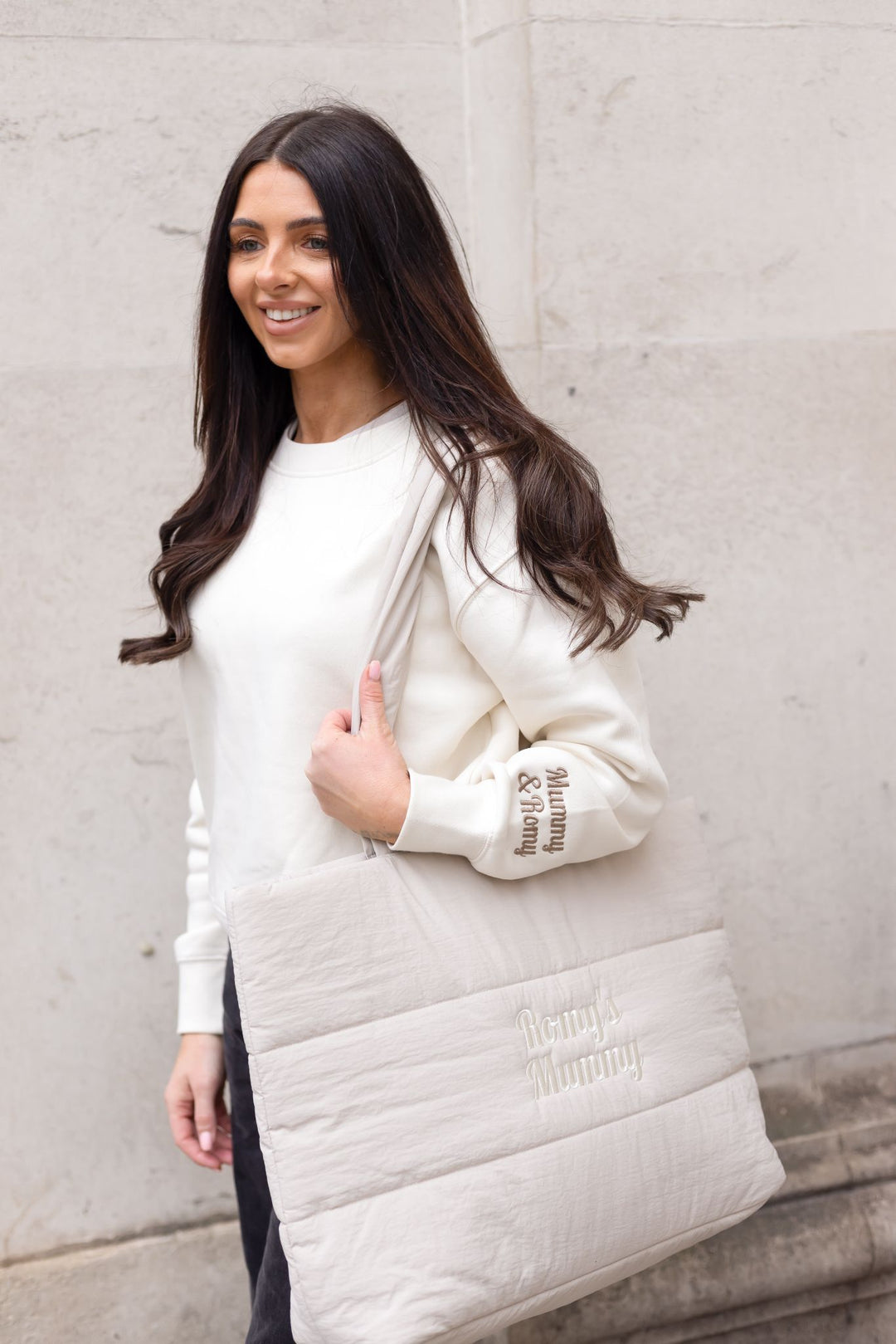 Personalised Quilted Tote Bag - Embroidered