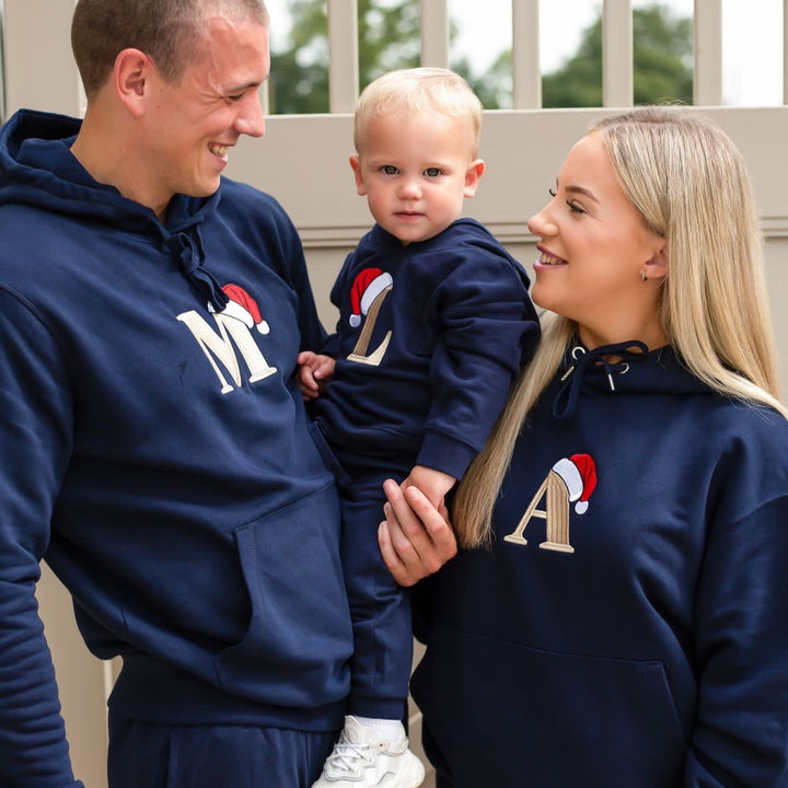 Unisex Initial Santa Hat Hoodie