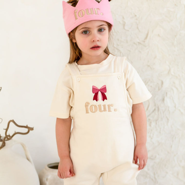 Bow Birthday Dungarees - Embroidered