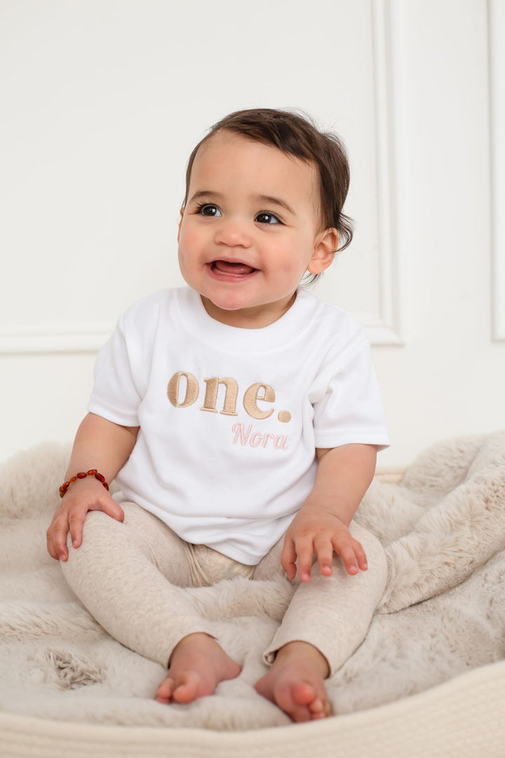 Name &  Age classic Tshirt - Embroidered