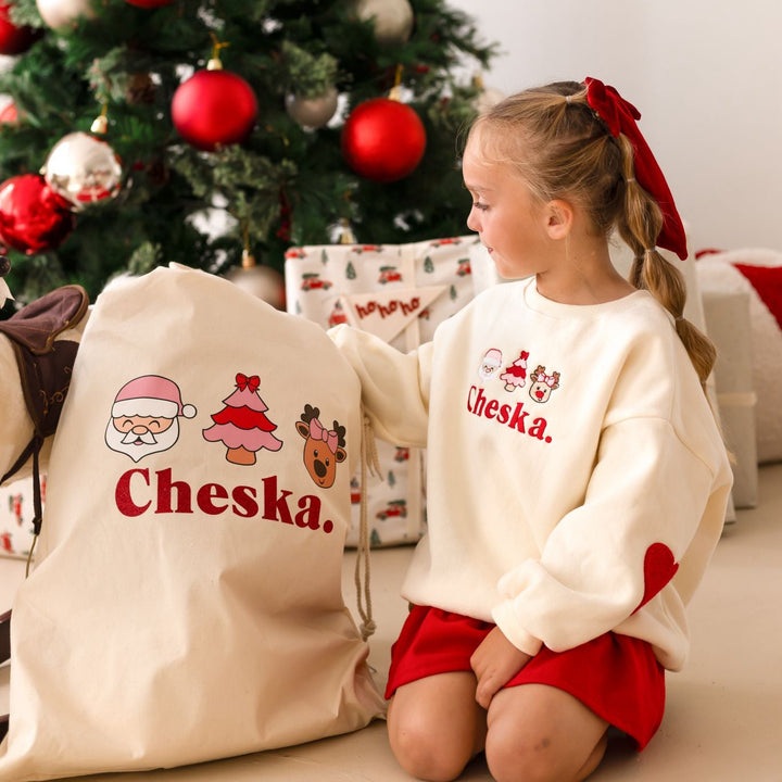 Fleece Vanilla Heart TRIO design Sweatshirt - Embroidered