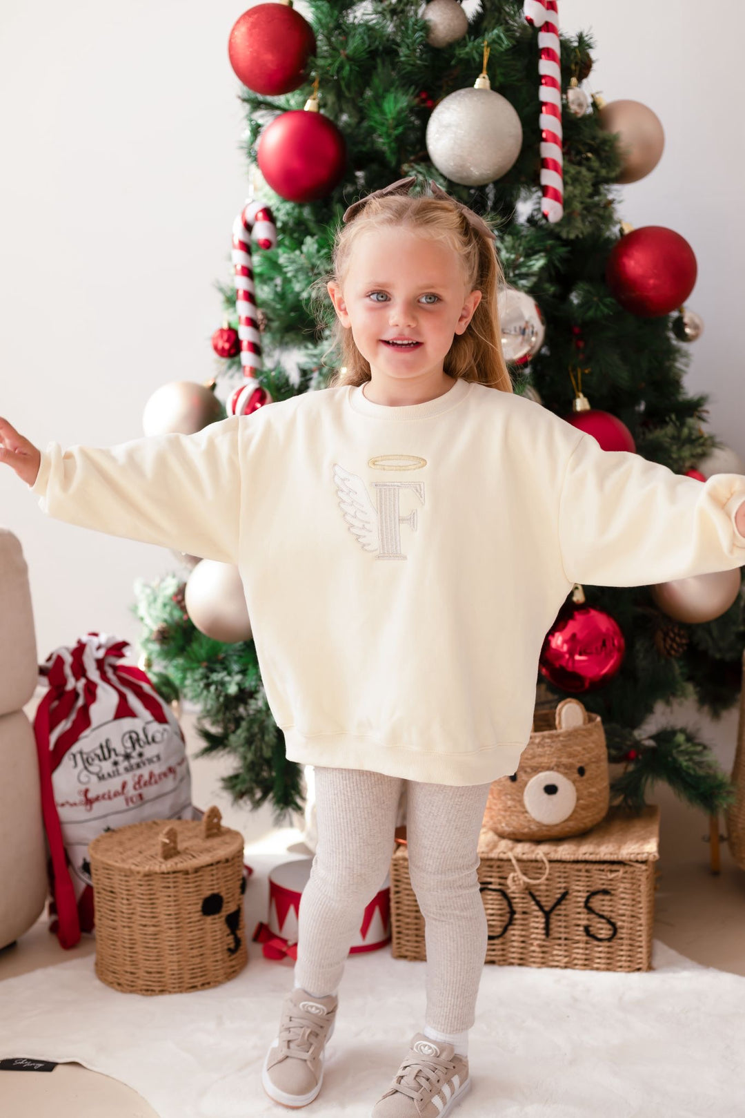 Snow Angel inspired initial Sweatshirt - Embroidery