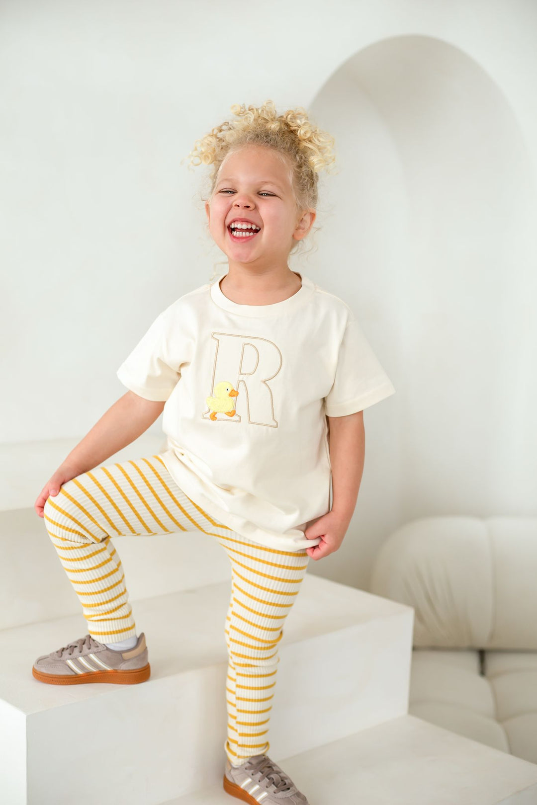 Initial Childrens Duck Love Tshirt - Embroidered