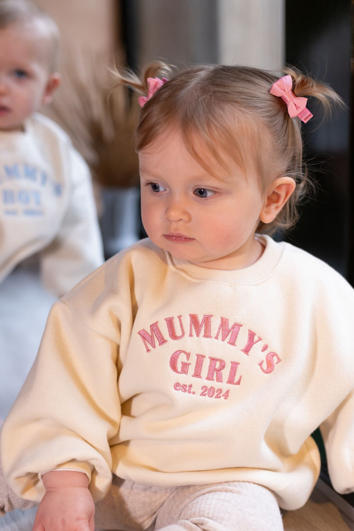 MUMMYS BOY/GIRL Oversized Fleece Sweatshirt - Embroidery