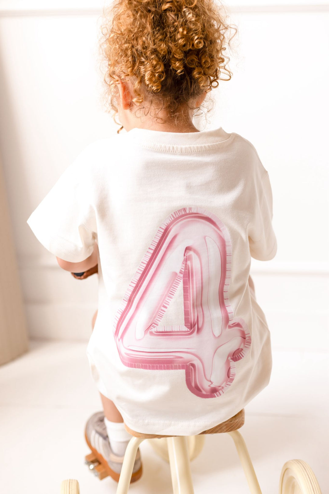 Balloon Birthday Tshirt Blue & Pink - Print