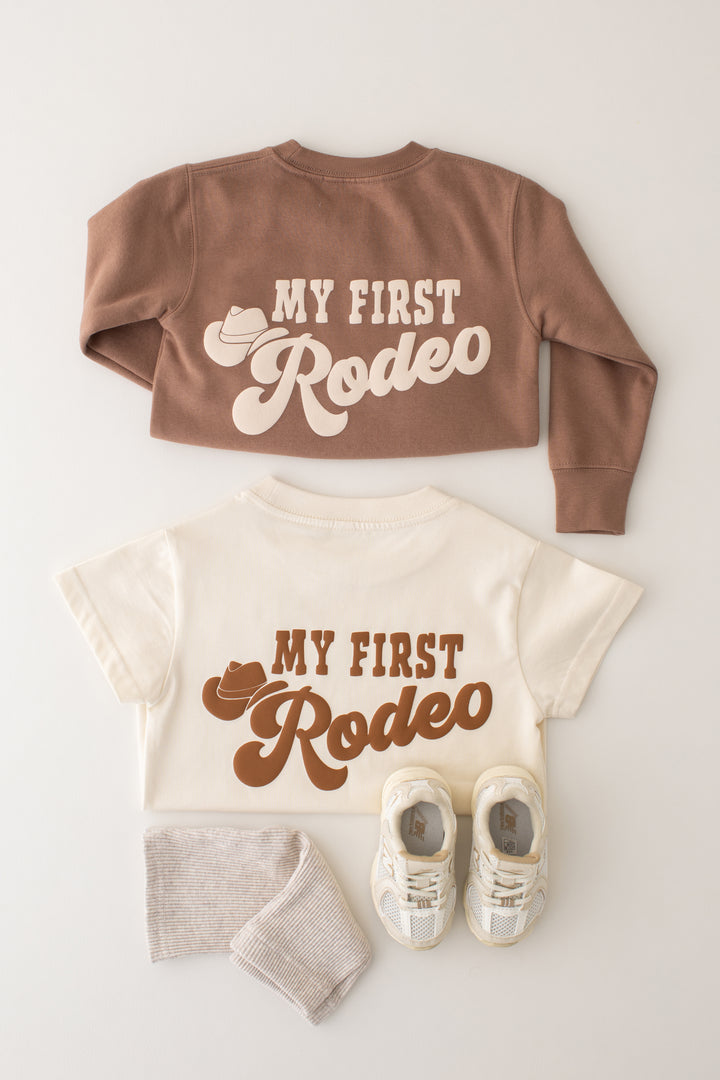 First Rodeo Birthday Sweatshirt - Bubble print