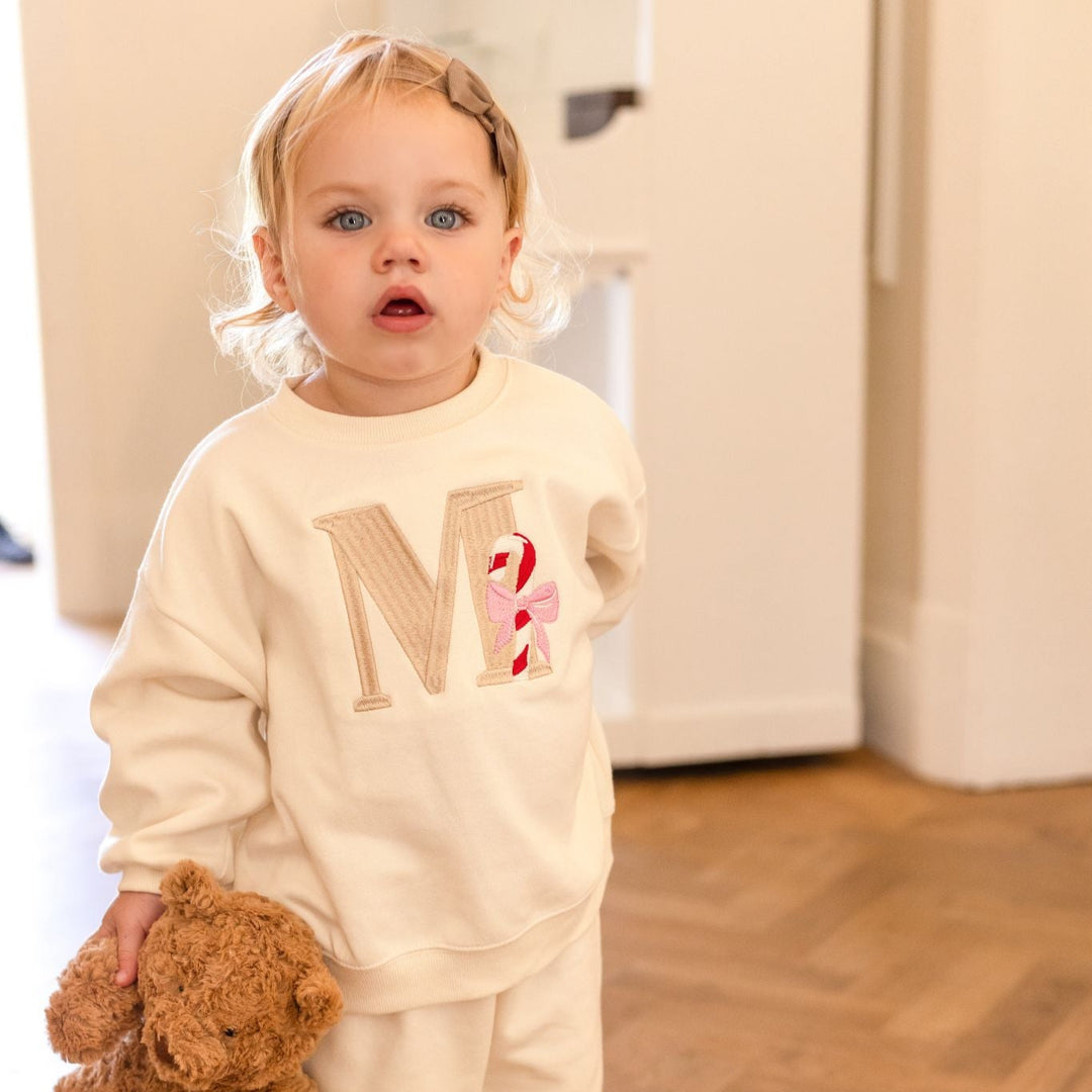 Candy Cane Initial Personalised Tracksuit - Embroidered