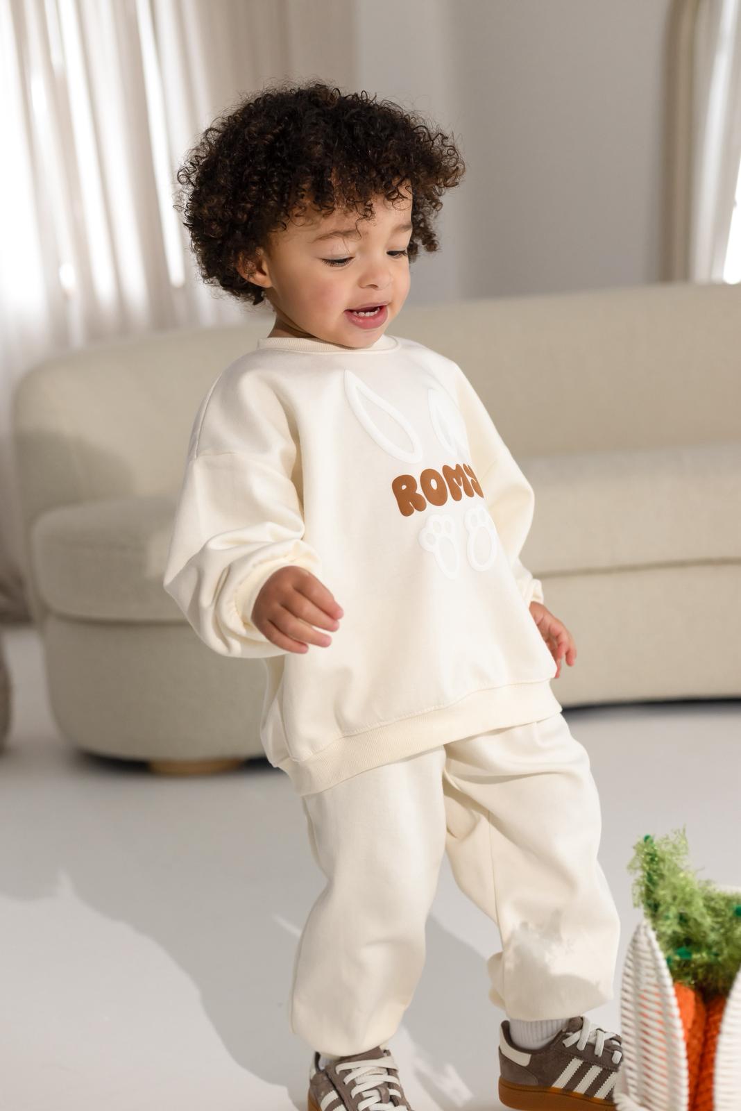Easter Bunny Vanilla Personalised Name Tracksuit