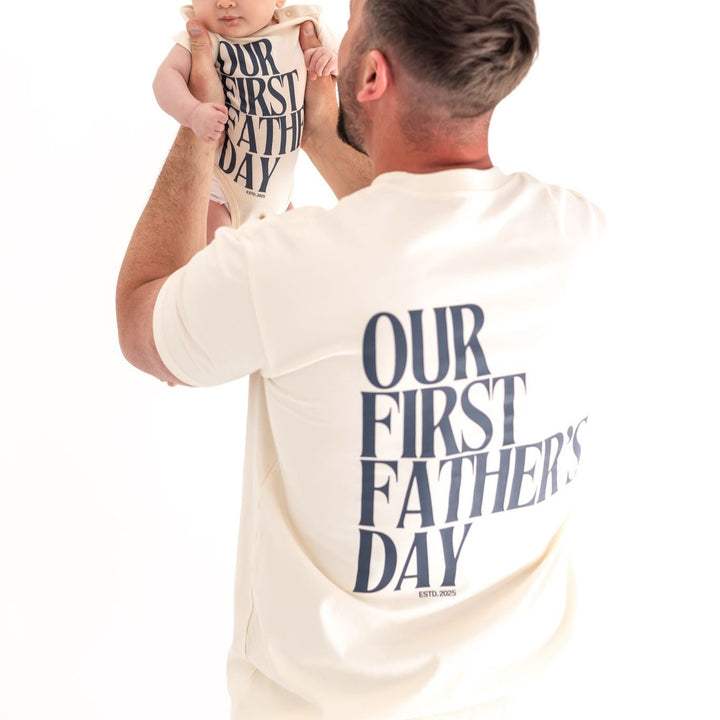 First Father's Day Tshirt - Matching Print