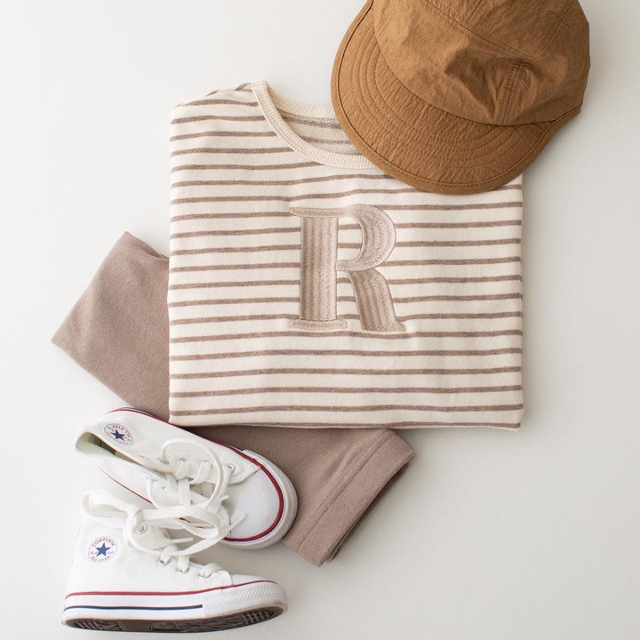 Oversized Stripe Sweatshirt - Embroidered