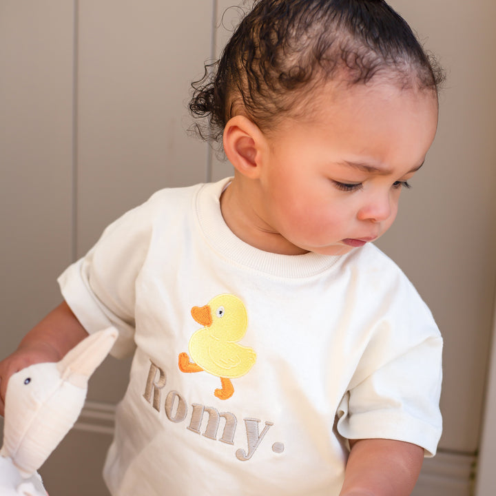 Duck Vanilla Name Tshirt - Embroidered