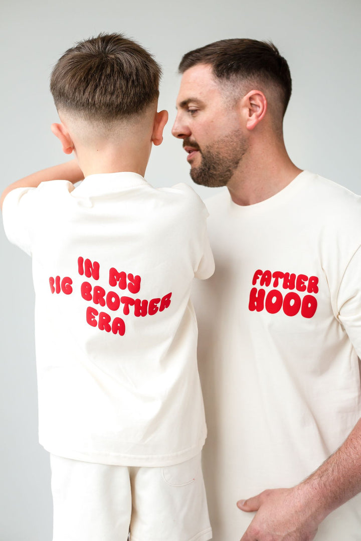 Matching Vanilla Adult Hood Tshirt - Bubble Print